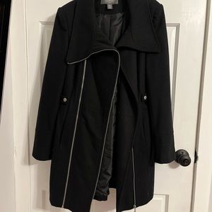 Women’s Black wool double zip coat